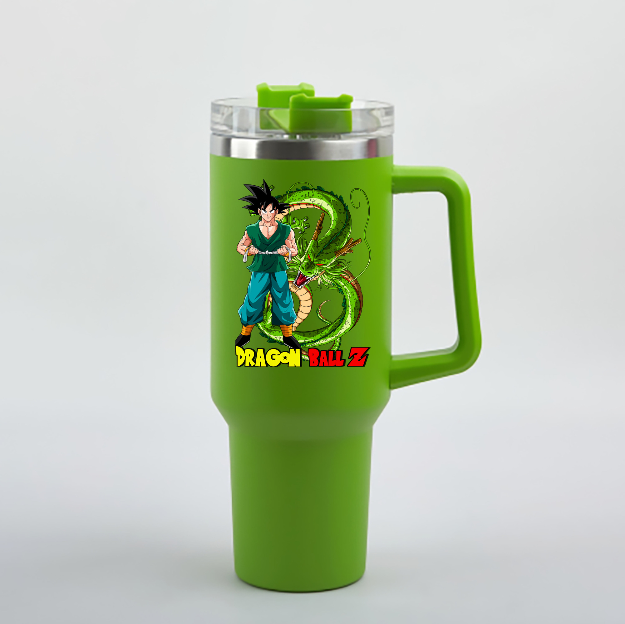 （画像用） ドラゴンボール 孫悟空（そん ごくう）Son Goku カカロット DRAGON BALL Kakarotto 1200mL車用タンブラー - クリスタルステッカー（プラスチックストロー付き）